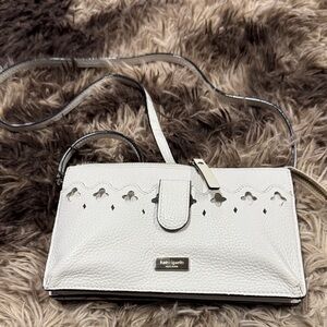 Kate Spade White Crossbody Bag with Cutout Design (New, no tags)